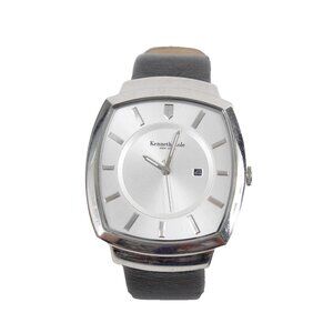 Kenneth Cole NY Sz 9in Black Leather Band Stainless Steel U-54-03-KC11993 Watch